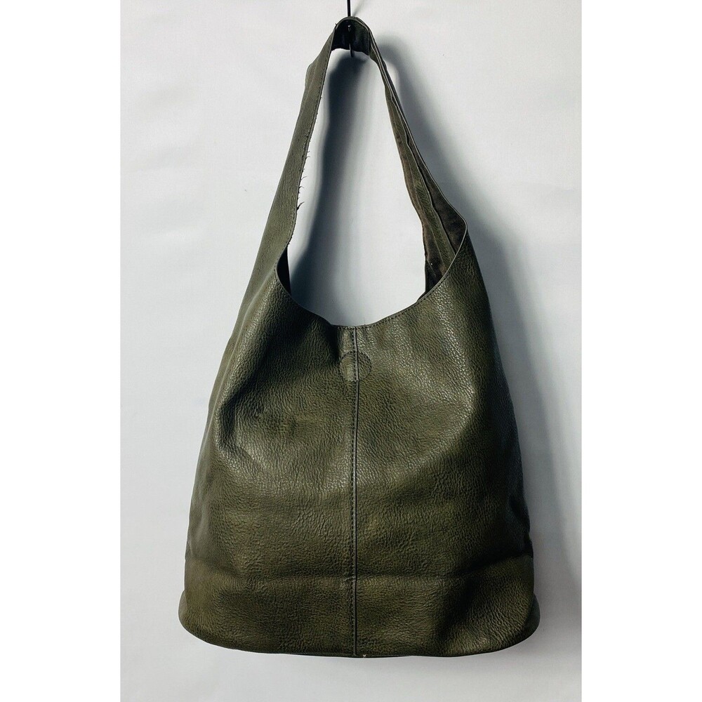 Elegant Olive Green Leather Shoulder Bag - Picture 2 of 8